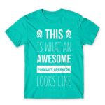 Forklift operator Turquoise Men's T-shirt for Forklift Driver, Work