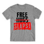 Free slaps! Grey Melange Men's T-shirt for Antisocial, Funny