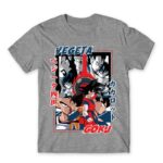 Goku and Vegeta Grey Melange Men's Tee for Anime, Dragon Ball