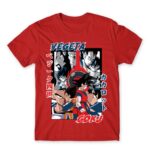 Goku and Vegeta Red Men's T-shirt for Anime, Dragon Ball