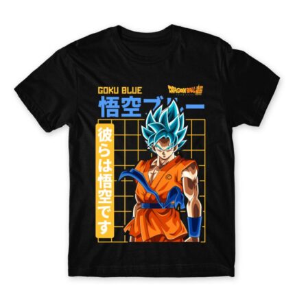 Goku Blue Black Men's T-shirt for Anime, Dragon Ball