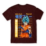 Goku Blue Burgundy Men's T-shirt for Anime, Dragon Ball