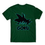 Goku Silhouette Bottle Green Men's Tee for Anime, Dragon Ball