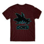 Goku Silhouette Burgundy Men's T-shirt for Anime, Dragon Ball