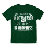 Graduated introvert Bottle Green Men's T-shirt for Antisocial, Funny