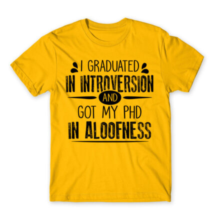 Graduated introvert Gold Men's Tee for Antisocial, Funny