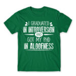 Graduated introvert Kelly Green Men's Tee for Antisocial, Funny