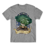 Greetings from Laputa Grey Melange Men's T-shirt for Anime, Laputa Castle In The Sky