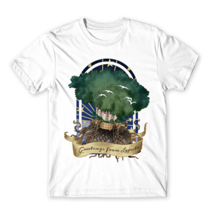 Greetings from Laputa White Men's Tee for Anime, Laputa Castle In The Sky