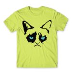 Grumpy Cat Eyes Apple Green Men's T-shirt for Funny, Meme