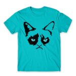 Grumpy Cat Eyes Atoll Blue Men's T-shirt for Funny, Meme
