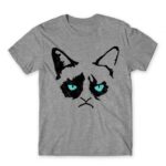 Grumpy Cat Eyes Grey Melange Men's Tee for Funny, Meme