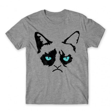 Grumpy Cat Eyes Grey Melange Men's Tee for Funny, Meme