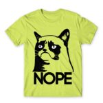 Grumpy Cat Nope Apple Green Men's Tee for Funny, Meme