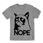 Grumpy Cat Nope Grey Melange Men's Tee for Funny, Meme