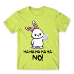 Ha ha ha ha NO! – Bunny Apple Green Men's T-shirt for Cute Badass, Funny