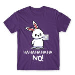 Ha ha ha ha NO! – Bunny Dark Purple Men's T-shirt for Cute Badass, Funny