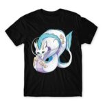 Haku dragon form Black Men's T-shirt for Anime, Spirited Away