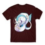 Haku dragon form Burgundy Men's Tee for Anime, Spirited Away
