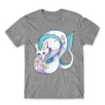Haku dragon form Grey Melange Men's T-shirt for Anime, Spirited Away