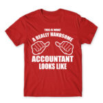Handsome accountant Red Men's T-shirt for Accountant, Work