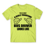 Handsome Bus Driver Apple Green Men's Tee for Bus Driver, Work