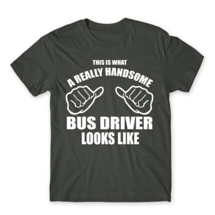 Handsome Bus Driver Dark Grey Men's T-shirt for Bus Driver, Work