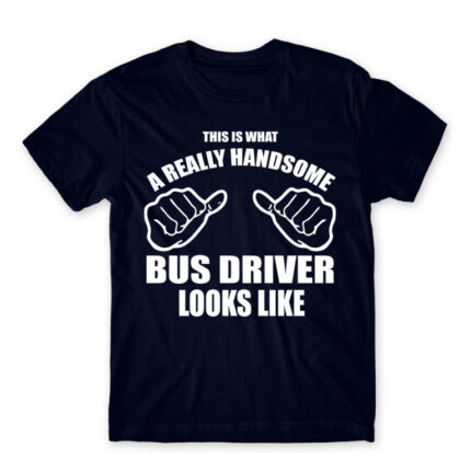 Handsome Bus Driver Navy Men's T-shirt for Bus Driver, Work