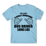 Handsome Bus Driver Sky Blue Men's Tee for Bus Driver, Work