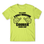 Handsome courier Apple Green Men's T-shirt for Courier, Work