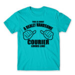 Handsome courier Atoll Blue Men's T-shirt for Courier, Work