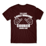 Handsome courier Burgundy Men's Tee for Courier, Work