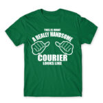 Handsome courier Kelly Green Men's T-shirt for Courier, Work