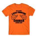 Handsome courier Orange Men's T-shirt for Courier, Work