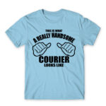 Handsome courier Sky Blue Men's Tee for Courier, Work