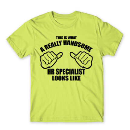 Handsome HR specialist Apple Green Men's T-shirt for Human Resources, Work