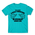 Handsome HR specialist Atoll Blue Men's T-shirt for Human Resources, Work