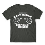 Handsome HR specialist Dark Grey Men's Tee for Human Resources, Work