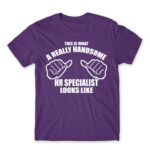 Handsome HR specialist Dark Purple Men's Tee for Human Resources, Work