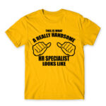 Handsome HR specialist Gold Men's T-shirt for Human Resources, Work