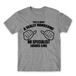 Handsome HR specialist Grey Melange Men's Tee for Human Resources, Work