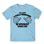 Handsome HR specialist Sky Blue Men's Tee for Human Resources, Work