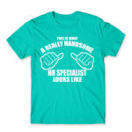 Handsome HR specialist Turquoise Men's Tee for Human Resources, Work