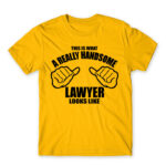 Handsome – Lawyer Gold Men's T-shirt for Lawyer, Work