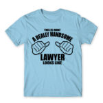 Handsome – Lawyer Sky Blue Men's T-shirt for Lawyer, Work