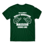 Handsome masseur Bottle Green Men's T-shirt for Massage Therapist, Work