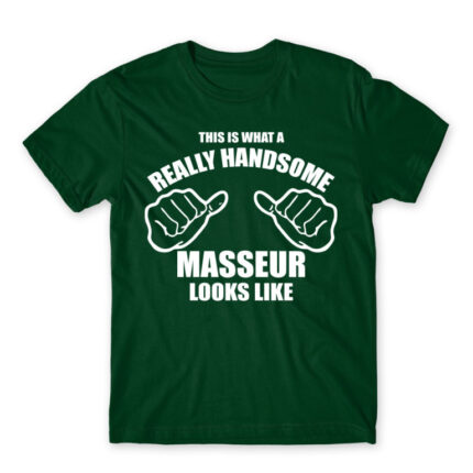 Handsome masseur Bottle Green Men's T-shirt for Massage Therapist, Work