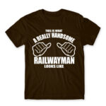 Handsome railwayman Chocolate Men's Tee for Train Conductor, Work
