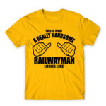 Handsome railwayman Gold Men's Tee for Train Conductor, Work