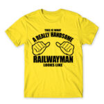 Handsome railwayman Lemon Men's Tee for Train Conductor, Work